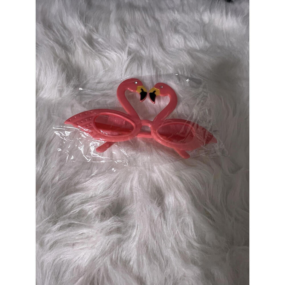 Novelty pink flamingo rhinestone sunglasses